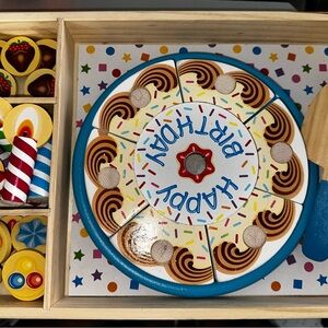 Colorful Wooden Birthday Cake Play Set